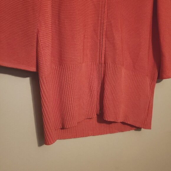 Exclusively Misook | Pink Ribbed Full Zipper Cardigan Sweater (Size Small) - Picture 7 of 14